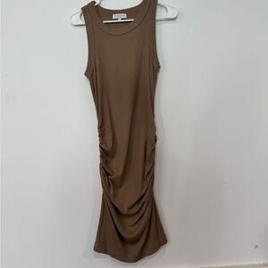 Michael Stars Demi ruched mini tank dress in color Safari